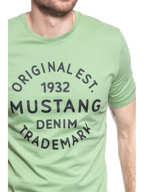 Mustang Mustang T-shirt LOGO T-SHIRT Verde Regular Fit