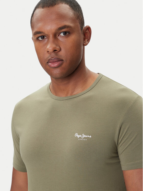 Pepe Jeans Pepe Jeans T-shirt Original Basic 3N PM5010133 Kaki Regular Fit