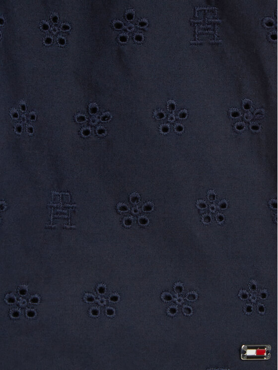 Tommy Hilfiger Tommy Hilfiger Sukienka letnia Anglaise KG0KG07931 M Granatowy Regular Fit