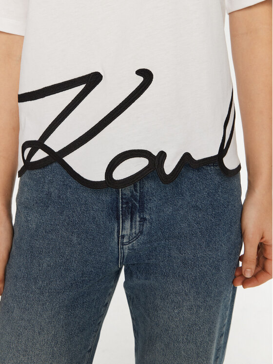 KARL LAGERFELD KARL LAGERFELD T-krekls A1W17013 Balts Regular Fit