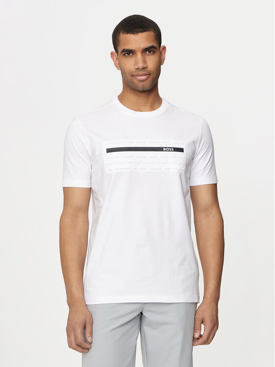 Boss Tricou Tee 4 50513010 Alb Regular Fit