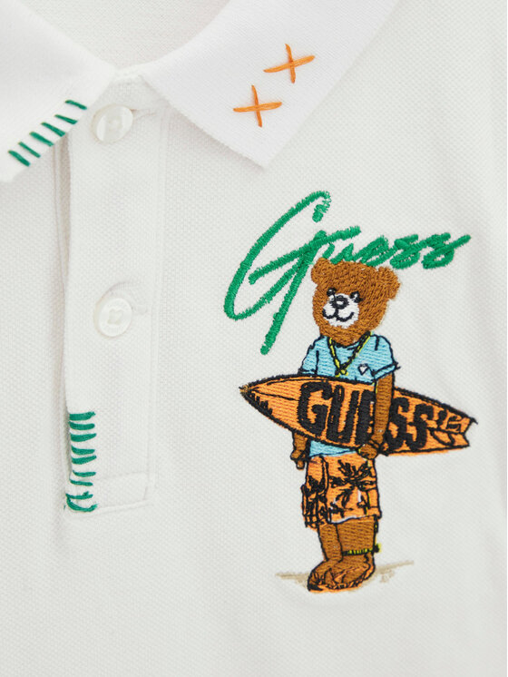Guess Guess Polo särk N6GP01 K9WF4 Valge Regular Fit
