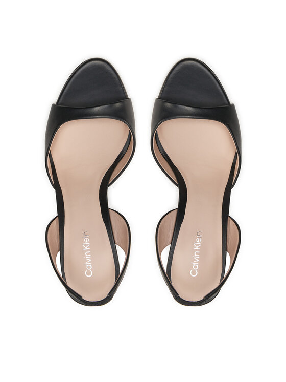 Calvin Klein Calvin Klein Sandále Heel D'Orsay Sandal 90 Lth HW0HW02124 Čierna