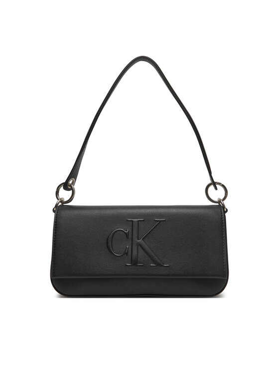 Geantă Calvin Klein Jeans Sculpted Flap Shoulder Pouch LV04K3148G Negru