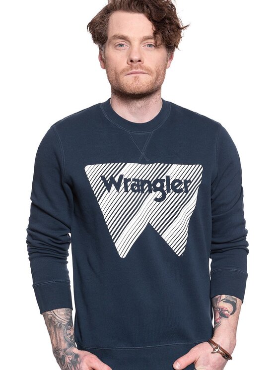 Wrangler Wrangler Bluza CREW SWEAT Niebieski Regular Fit