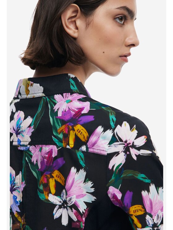 Desigual Desigual Πουκάμισο CAM_COSTADILLO Μαύρο Regular Fit