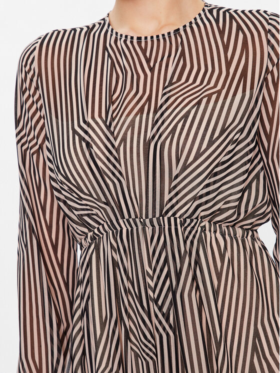 Sisley Sisley Každodenní šaty 4W7XLV036 Béžová Regular Fit