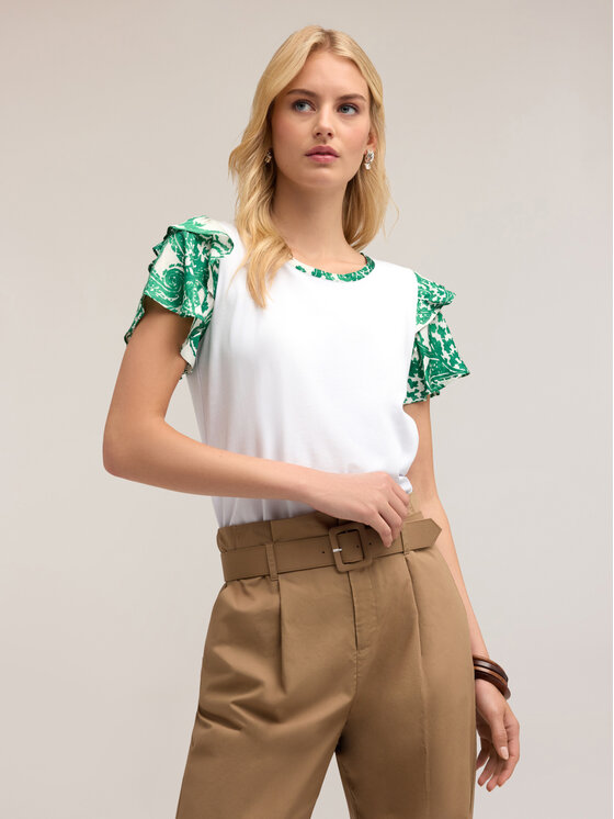 Motivi Motivi T-Shirt G353W003398N0S1 Zielony Regular Fit