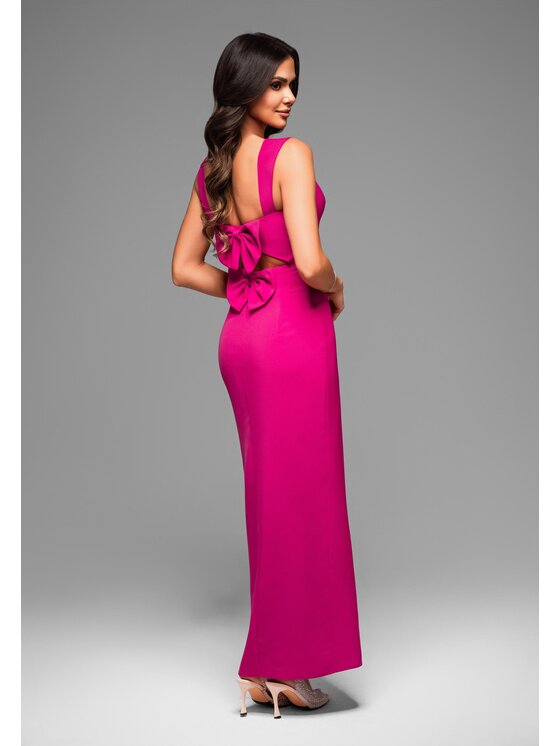 Ombre Ombre Sukienka wieczorowa LA-OM-DLR067 Różowy Regular Fit