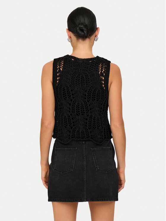 ONLY ONLY Τοπ Lizzy 15343882 Μαύρο Regular Fit