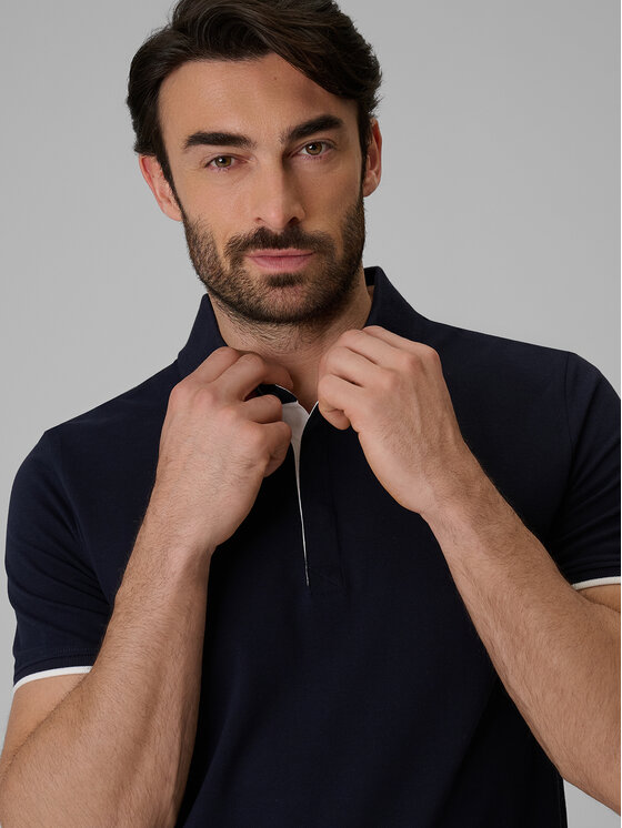 4F 4F Polo COMMERCIAL Granatowy Regular Fit
