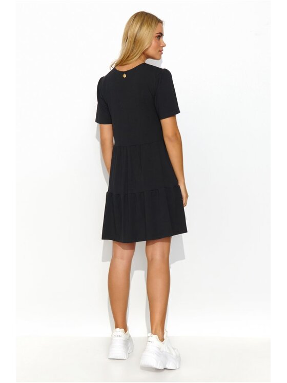 Makadamia Makadamia Sukienka codzienna M819 Czarny Loose Fit