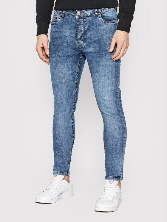 Brave Soul Jeans Hlače MJN-MADISONLIGHT Mornarsko Modra Skinny Fit