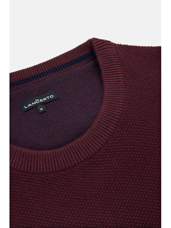 Lancerto Lancerto Sweter Clive SW073223000093 Bordowy Regular Fit