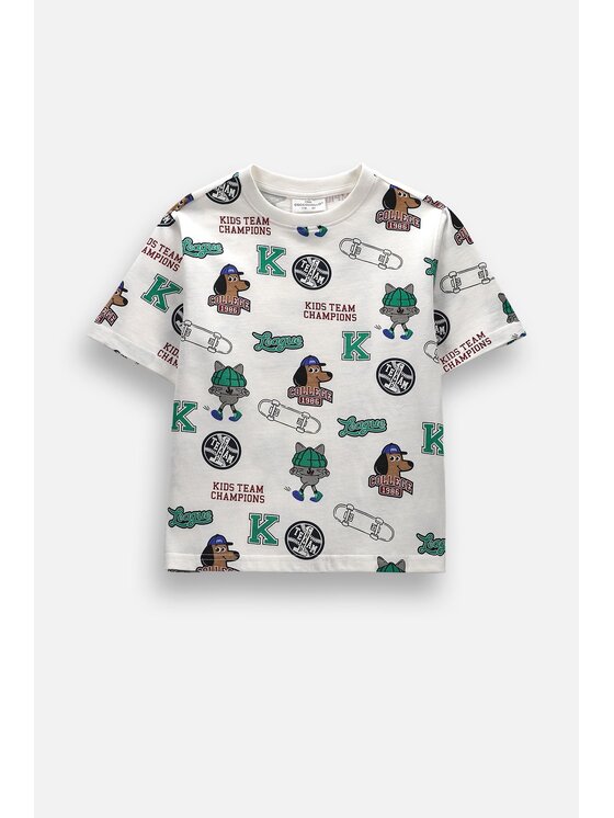 Coccodrillo Coccodrillo T-Shirt ZC6143206ABK-003 Krémová Regular Fit