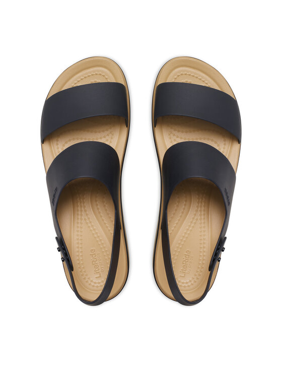 Crocs Crocs Sandály Brooklyn Matte Wrap Low Wedge 211802 Černá