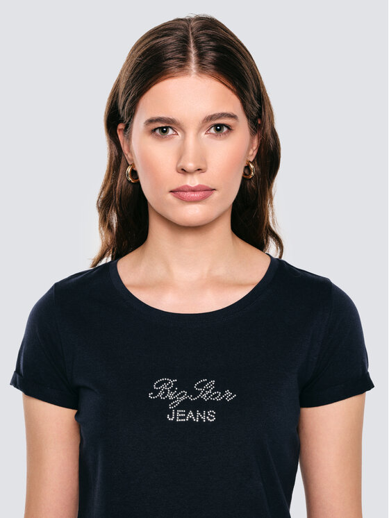 BIG STAR BIG STAR T-Shirt MALVINA Granatowy Basic Fit