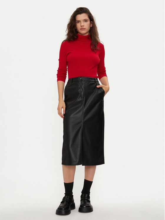 JDY JDY Suknja od imitacije kože Alexa 15330385 Crna Slim Fit