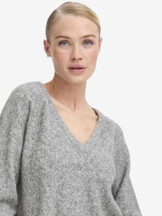 b.young b.young Πουλόβερ Maglia byomea vneck jumper Γκρι Regular Fit