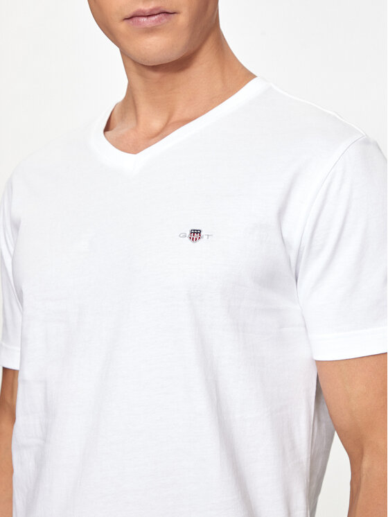 Gant Gant T-krekls Shield 2003186 Balts Slim Fit