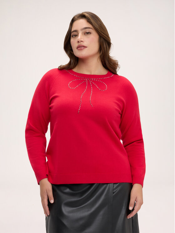 Fiorella Rubino Fiorella Rubino Sweter M520L008810N016 Czerwony Regular Fit