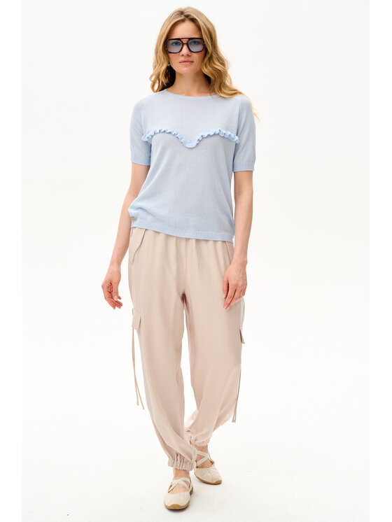 blue shadow blue shadow Bluzka Fiks Niebieski Regular Fit
