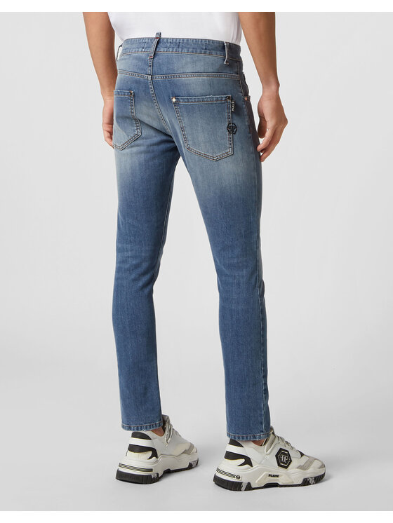 PHILIPP PLEIN PHILIPP PLEIN Džínsy 4045 Modrá Skinny Fit