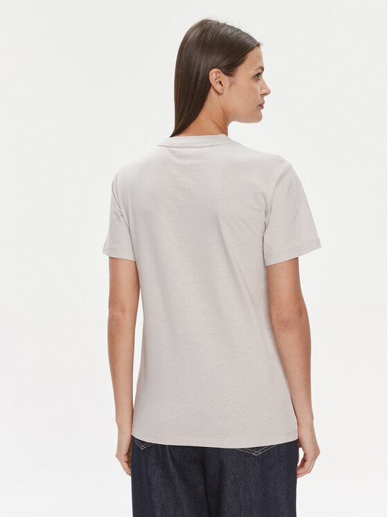Metallic Shirt Micro Regular Klein Beige T-Shirt Logo Calvin T Fit K20K206967