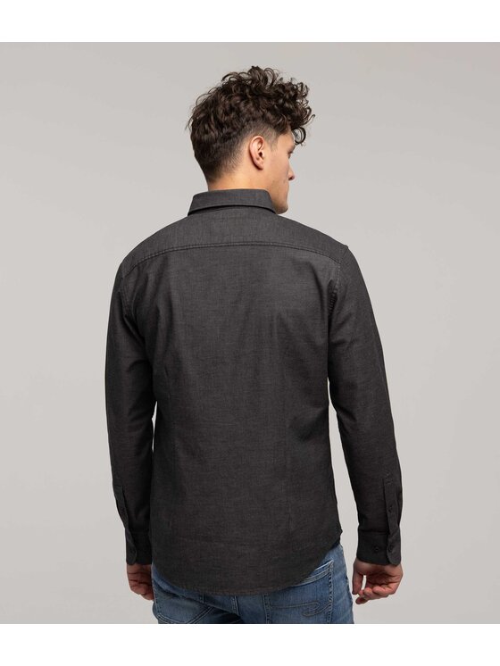 Lee Cooper Lee Cooper Koszula LIAM DOBBY Szary Slim Fit