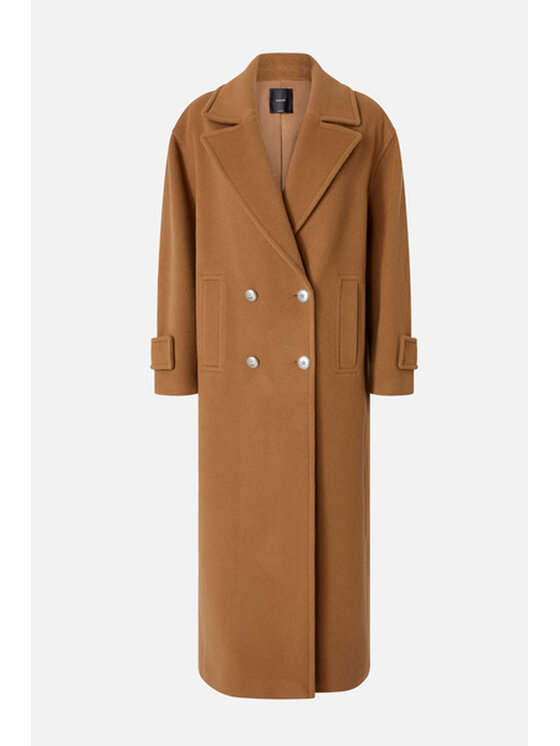 PINKO PINKO Μάλλινο παλτό Camembert Καφέ Regular Fit