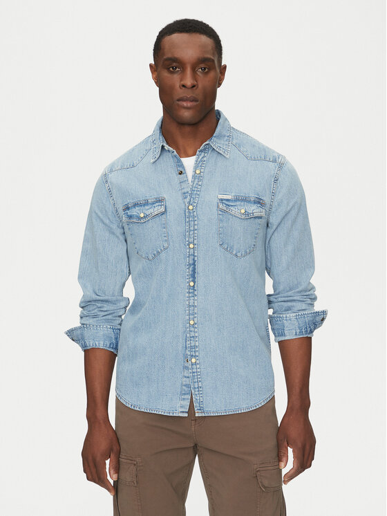 Guess Jeans Guess Jeans Košulja M5RH55 D5M82 Plava Regular Fit