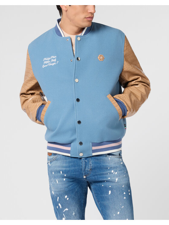 PHILIPP PLEIN PHILIPP PLEIN Bundy bomber 29069 Svetlo modrá Regular Fit