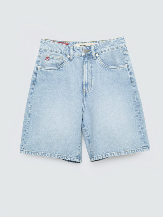 BIG STAR BIG STAR Bermudy SELENE Niebieski Loose Fit