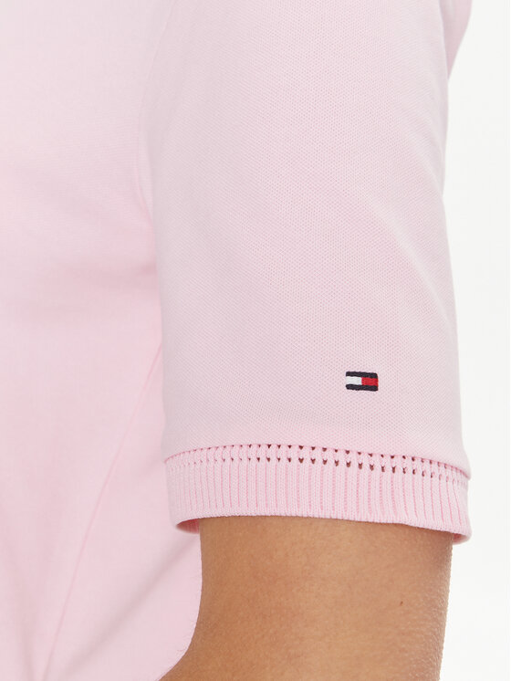 Tommy Hilfiger Tommy Hilfiger Polo majica Openwork WW0WW37901 Roza Regular Fit