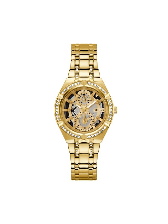 Guess Allara Quartz Gold Dial Gold Steel Strap Watch For Women - GW0604L2