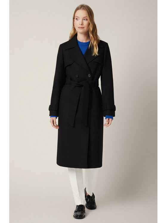 Lancerto Lancerto Płaszcz Mistelle PC073225000011 Czarny Regular Fit