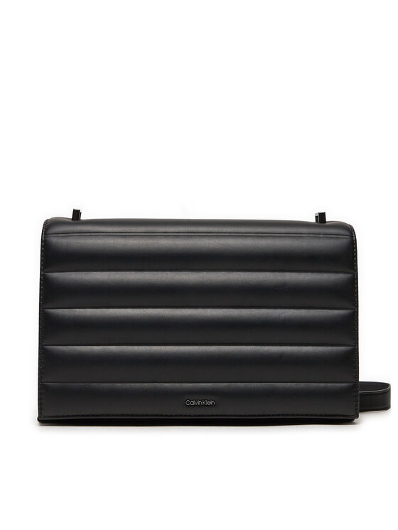 Geantă Calvin Klein Line Quilt Md Conv Shoulder Bag K60K612117 Negru