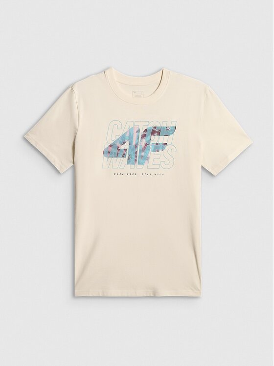 4F 4F T-Shirt 4FRSS26TTSHM4295-11S Biały Regular Fit
