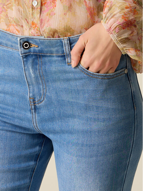 Oltre Oltre Jeansy P456R108889N004 Turkusowy Flare Fit