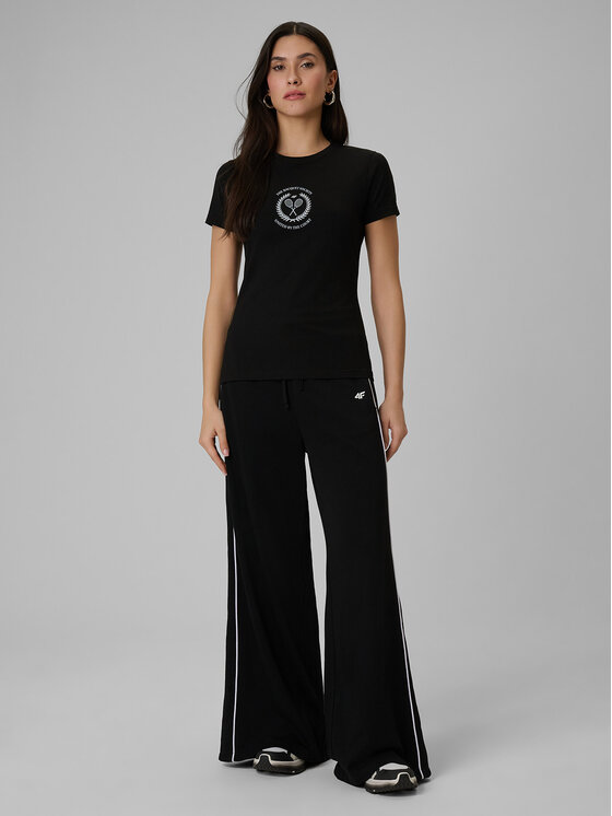 4F 4F T-Shirt SPORTS CLUB Czarny Slim Fit