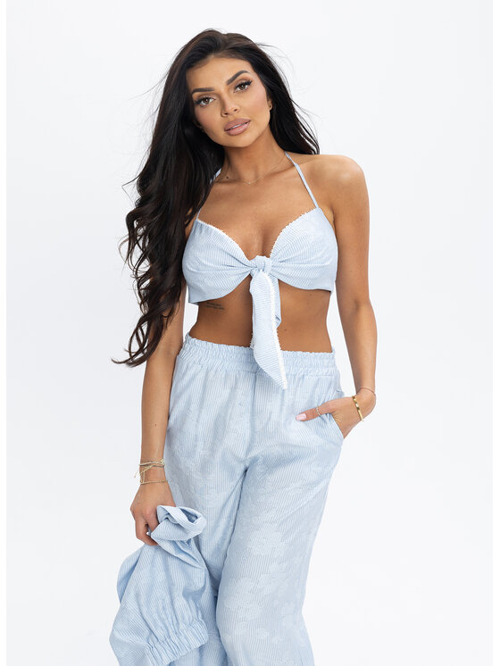 Love Saints Love Saints Komplet bluzka i spodnie L26LF-KE-K01 Niebieski Slim Fit