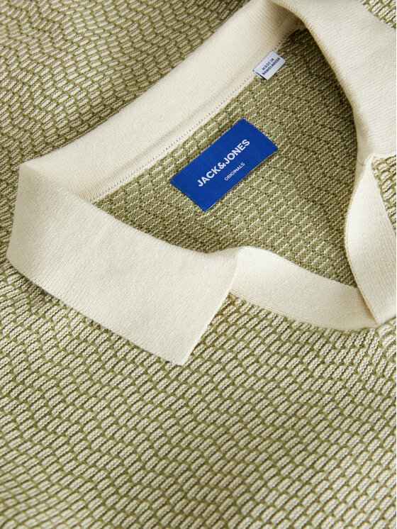 Jack&Jones Jack&Jones Тениска с яка и копчета Jormykonos 12255950 Зелен Regular Fit