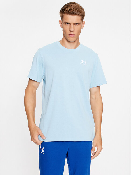 Under Armour T-krekls Ua M Logo Emb Heavyweight Ss 1373997 Gaiši zils Loose Fit