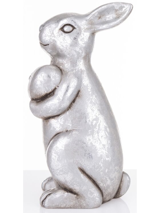 MIAhome MIAhome Figurka srebrna królik 31x13x16 cm ARGENTO Srebrny