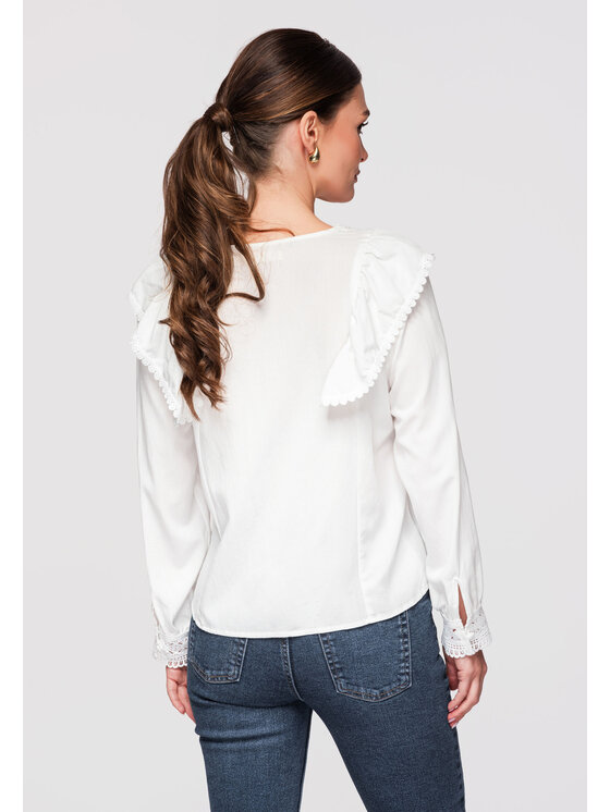 Ombre Ombre Koszula OW-SH-E0015 Biały Loose Fit