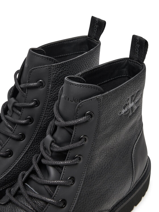 Calvin Klein Calvin Klein Μπότες Eva Mid Laceup Boot Lth YM0YM00751 Μαύρο