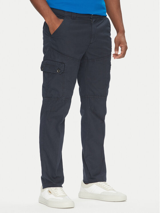 Aeronautica Militare Bavlnené nohavice 251PA1662CT3526 Tmavomodrá Regular Fit