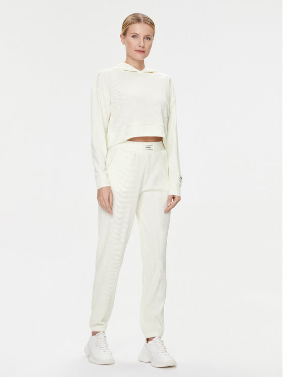 Guess Guess Pantaloni trening Aislin V4RB01 KC2T0 Alb Regular Fit
