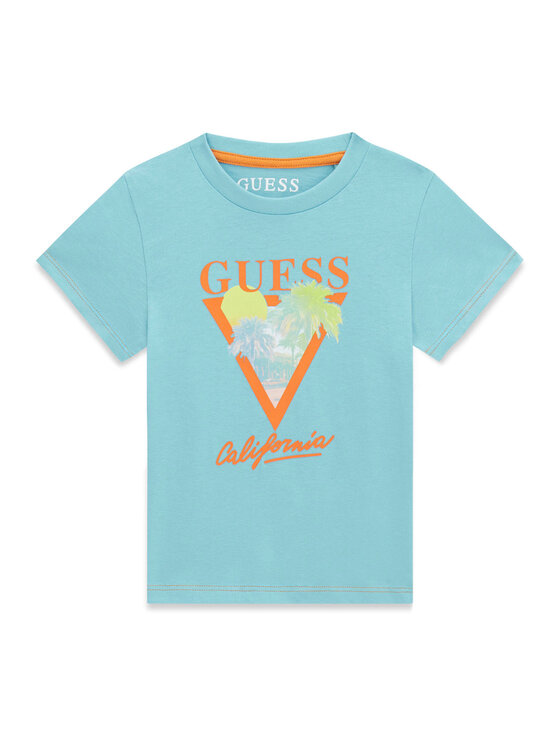 Guess Guess T-shirt N6GI10 K8HM4 Tirkizna Regular Fit