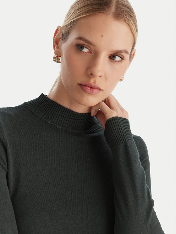 ACCESS FASHION ACCESS FASHION Bluză cu gât 54-8074 Verde Slim Fit